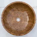 Noce Brown Travertine Natural Stone Above-vanity Bathroom Sink Polished (D)16" (H)6" top view