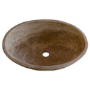 Noce Brown Travertine Natural Stone Oval Above Vanity Bathroom Sink (W)16" (L)21" (H)6" angle view product shot