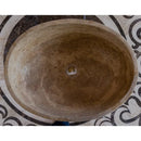 Noce Brown Travertine Natural Stone Oval Above Vanity Bathroom Sink (W)16" (L)21" (H)6" top view