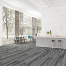 SPC Vinyl Rigid Core 7" Width 60" RL, 6mm Thick, 1.5mm IXPE  Nocturne Blade Silva Floors - Mazzia Collection Product shoot Hall view