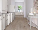 SPC Vinyl Rigid Core 7" Width 60" RL, 6mm Thick, 1.5mm IXPE Novel Taupe Invicta Floors - Mazzia Collection Product shoot Kitchen view