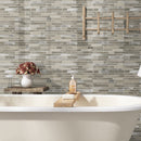 Ocotillo blend 12x12 multi surface mesh mounted mosaic tile SMOT-SGLSMTIL-OCO4MM product shot bath closeup view