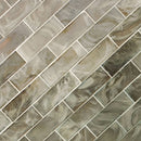 Opalina 11.75" x 11.75" glass mesh-mounted mosaic tile SMOT-GLSST-CHAMP6MM product shot angle view