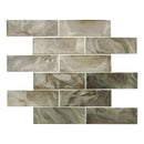 Opalina 11.75" x 11.75" glass mesh-mounted mosaic tile SMOT-GLSST-CHAMP6MM product shot closeup view