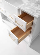 Hayley Bathroom Vanity with Sink and Carrara White Marble Top Cabinet Set Villohome