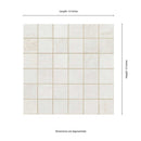 Oxide blanc 12 in x 12 in matte porcelain mosaic tile NOXIBLA2X2 product shot measurement view