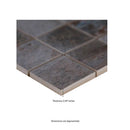 Oxide iron 12 in x 12 in matte porcelain mosaic tile NOXIIRO2X2 product shot measurement view 2