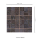 Oxide iron 12 in x 12 in matte porcelain mosaic tile NOXIIRO2X2 product shot measurement view