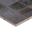 Oxide iron 12 in x 12 in matte porcelain mosaic tile NOXIIRO2X2 product shot profile view