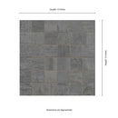 Oxide magnetite 12 in x 12 in matte porcelain mosaic tile NOXIMAG2X2 product shot measurement view