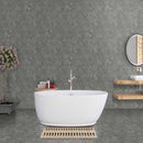 Oxide magnetite 12 in x 12 in matte porcelain mosaic tile NOXIMAG2X2 room shot bathroom view
