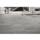 Oxide magnetite 24x48 matte porcelain floor and wall tile NOXIMAG2448 product shot living room closeup floor view