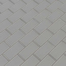 Oyster gray subway 11.88X13.88 glass mesh mounted mosaic tile SMOT GLSST OYGR8MM product shot multiple tiles angle view