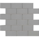 Oyster gray subway 11.88X13.88 glass mesh mounted mosaic tile SMOT GLSST OYGR8MM product shot multiple tiles close up view