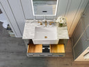 Hayley Bathroom Vanity with Sink and Carrara White Marble Top Cabinet Set Villohome