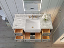 Hayley Bathroom Vanity with Sink and Carrara White Marble Top Cabinet Set Villohome