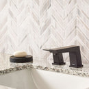 Palisandro chevron 12x12 polished marble mesh mounted mosaic tile SMOT-PALI-CHEVRON10MM product shot wash basin view 2