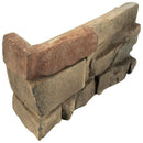 Peninsula earth corner stacked stone 9x19.5 natural manufactured stone LPNLEPENEAR4COR product shot profile corner view