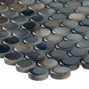 Penny round azul 11.5X12.63 porcelain mesh mounted mosaic tile SMOT-PT-PENRD-AZUL product shot profile view