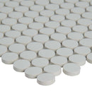 Penny round bianco 11.5X11.63 matte porcelain mesh mounted mosaic tile SMOT-PT-PENRD-BIAM product shot profile view