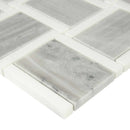 Peoria pattern 12X12 polished marble mesh mounted mosaic tile SMOT-PEORIA-POL product shot profile view