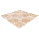 Philly travertine tile 12x12 honed filled PHL18x18HF product shot 16 tiles angle view