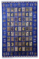 Hand-Knotted Bakhtiari Afghan Wool Area Rug – 6'7" x 9'9" | Blue, Durable, Timeless Design