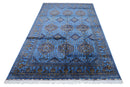 Hand-Knotted Afghani Zerkhaki Wool Rug – 6’7″ x 9’3″