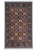 Hand-Knotted Afghani Turkmenistani Wool Rug – 6’5″  x  9’9″