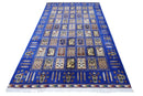 Hand-Knotted Bakhtiari Afghan Wool Area Rug – 6'7" x 9'9" | Blue, Durable, Timeless Design