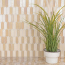 Pixie gold 9.82" x 11.5" paper face glass mosaic wall tile SMOT-GLSPK-PIXGLD6MM product shot room view
