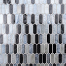 Pixie metallica 9.82"x11.5" paper face glass mosaic wall tile SMOT-GLSPK-PIXMET6MM product shot multiple tiles wall view 3