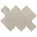 Portico pearl arabesque 10.83X15.5 glossy ceramic mesh mounted mosaic tile SMOT PT PORPEA ARABESQ product shot multiple tiles close up view