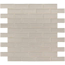 Portico pearl beveled 12X12 glossy ceramic mesh mounted mosaic tile SMOT-PT-PORPEA-2X6B product shot multiple tiles top view