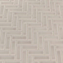 Portico pearl herringbone 11.3X12.56 glossy ceramic mesh mounted mosaic tile SMOT-PT-PORPEA-HB product shot multiple tiles angle view