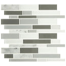 Positano interlocking 12X12 glass stone mesh mounted mosaic tile SMOT-SGLSIL-POS6MM product shot multiple tiles close up view