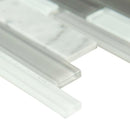 Positano interlocking 12X12 glass stone mesh mounted mosaic tile SMOT-SGLSIL-POS6MMM product shot profile view