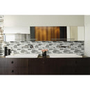 Positano interlocking 12X12 glass stone mesh mounted mosaic tile SMOT-SGLSIL-POS6MM product shot wall view