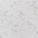 Praia carrara 12x12 glazed porcelain mesh mounted mosaic tile NPRACAR2X2 product shot multiple tiles angle view