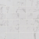 Praia carrara 12x12 glazed porcelain mesh mounted mosaic tile NPRACAR2X2 product shot top view