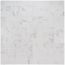 Praia carrara 12x12 glazed porcelain mesh mounted mosaic tile NPRACAR2X2 product shot multiple tiles top view