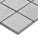 Praia cream 12x12 glazed porcelain mesh mounted mosaic tile NPRACRE2X2 product shot profile view