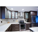 Praia grey 12x12 glazed porcelain mesh mounted mosaic tile NPRAGRE2X2 product shot kitchen view