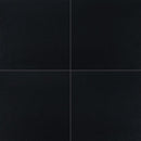 Premium black 12x12 honed granite floor and wall tile TPBLACK1212HN product shot multiple tiles top view
