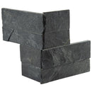 Premium black mini splitface ledger corner 4.5X9 natural slate wall tile LPNLSPREBLK4.59COR MINI product shot multiple tiles close up view