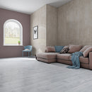 Laminate Hardwood 7.75" Wide, 72" RL, 12mm Thick Textured Summa Pristine White Floors - Mazzia Collection product shot living view 2