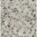 Puebla greige pebble 11.42X11.42 polished marble mesh mounted mosaic tile SMOT-PEB-PUEGREI product shot multiple tiles top view