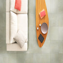 Quartz white 24"x24" matte porcelain paver floor tile LPAVNQUAWHI2424 product shot room view