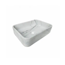 Turkish Handcrafted Calacatta White Marble Rectangular Vessel Sink 12x18 In Polished