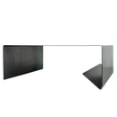 Rectangular Metal Coffee Table with storage Heavy Duty Raw Steel (D)24" (W)36" (H)12" angle view